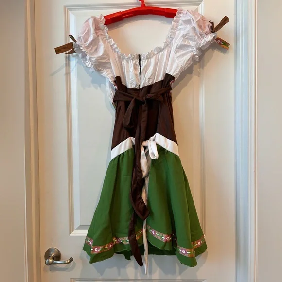 Leg Avenue Gretchen Dirndl Dress Sz 1X/2X Cosplay Halloween Sexy Waist Ties - Picture 6 of 7